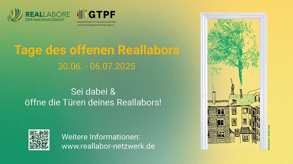 Ankündigung der Tage des offenen Reallabors 2025 mit Illustration.